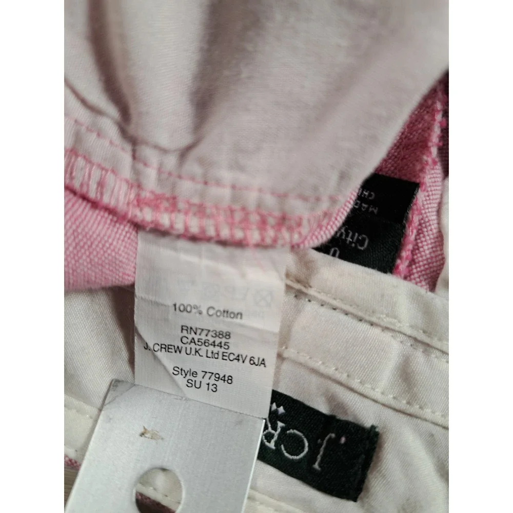 J.Crew Pink Oxford Cotton City Fit Shorts Womens Size 0 Style 77948 Preppy